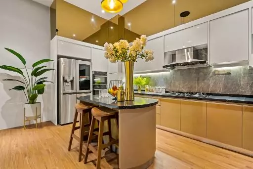interior design renovation , dry kitchen area at Shah Alam by IDW Design