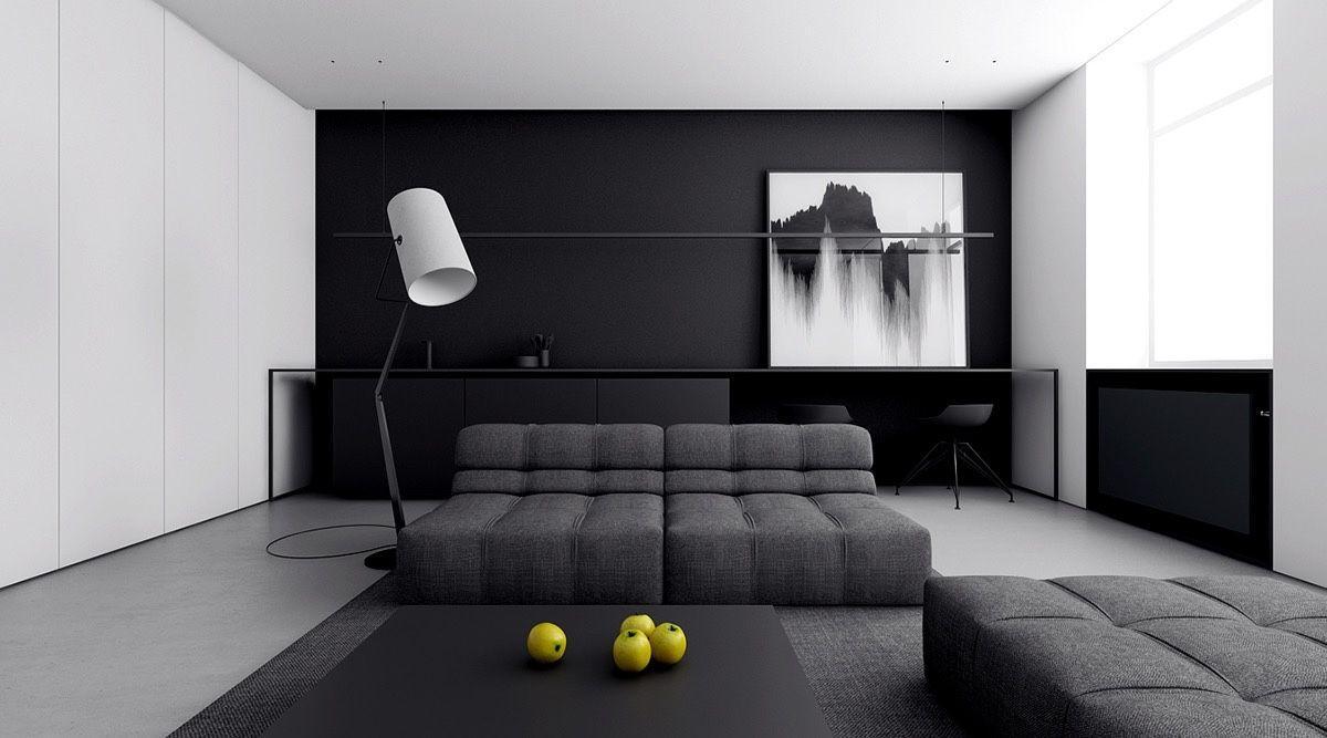 Minimalist elegant monochrome interior design
