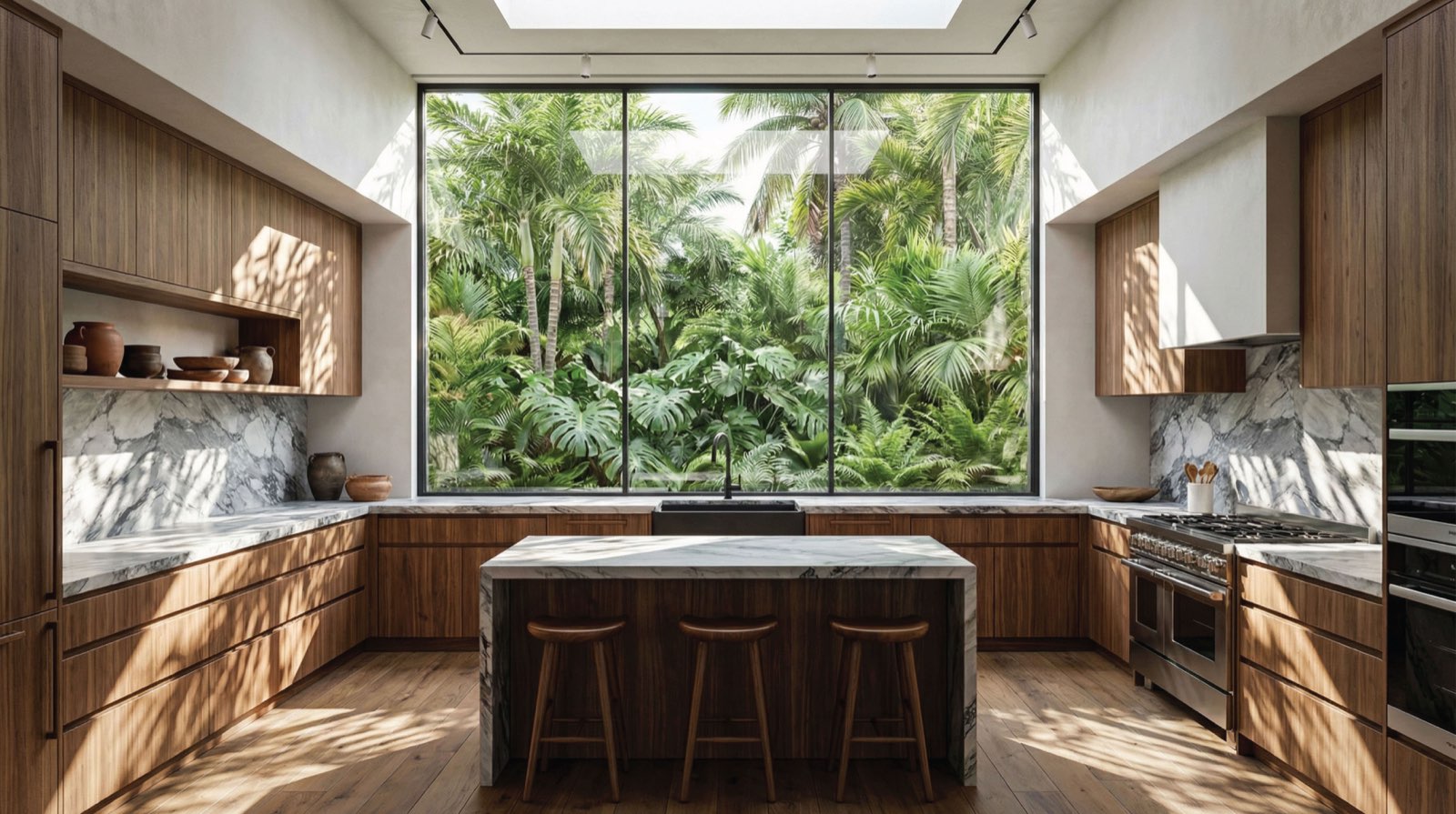 Skylit wet kitchen at Anyara Hill