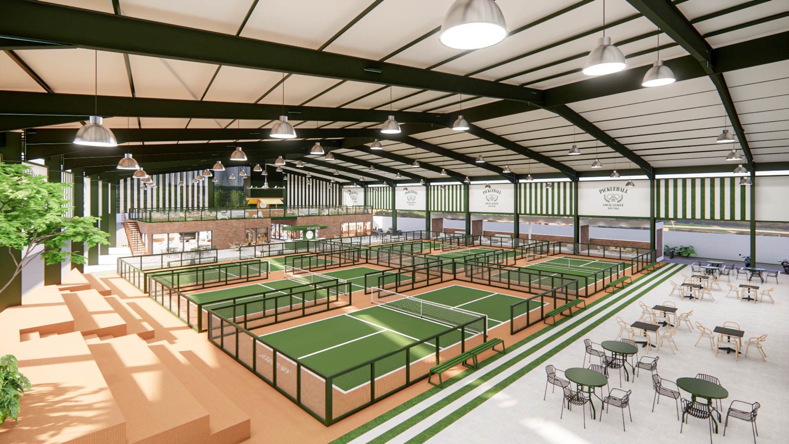 Seating and café tables on the mezzanine at PKNS Signature