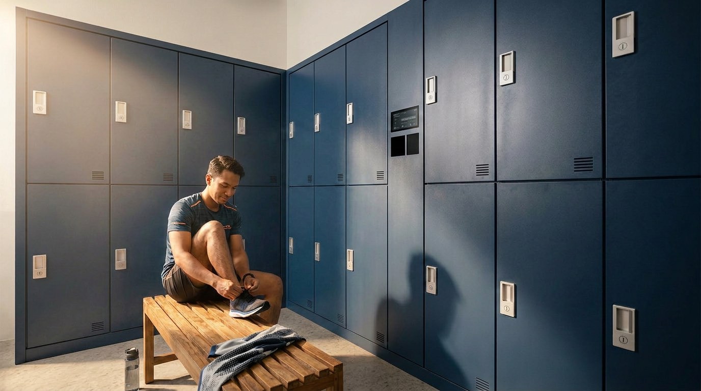 Locker room at the Seri Nilam Sport Center